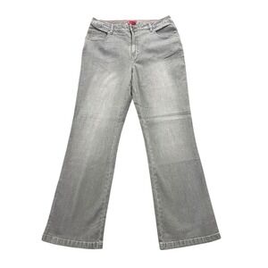 Westport Denim Gray Wide Leg Jeans Women Size 12 Stretch Mid Rise Casual Classic
